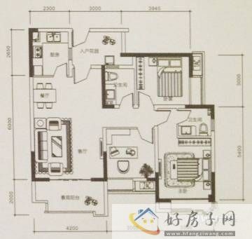 2室1厅2卫0厨 