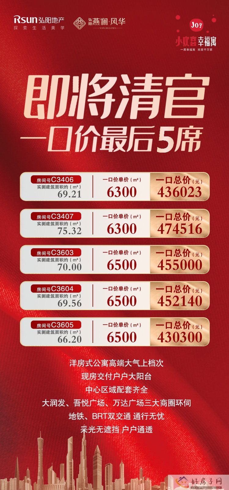 弘阳燕澜风华，小欢喜幸福寓，收官一口价6300元/㎡起(图1)